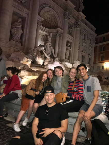 Friends at the Trevi Fountain